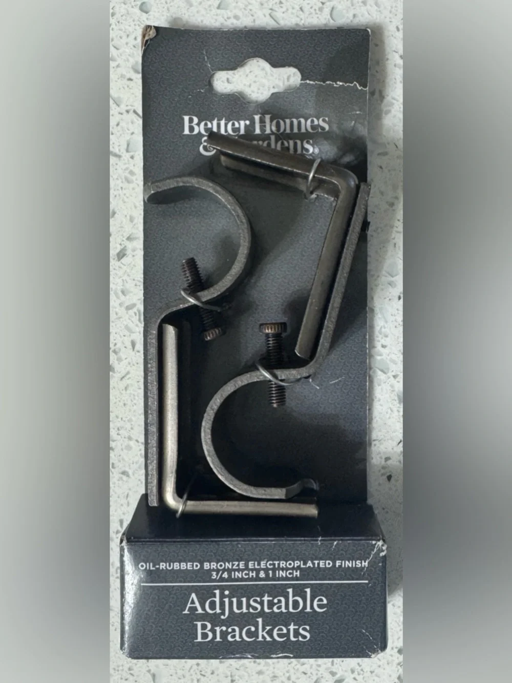 Better Homes & Gardens Bronze Adjustable Curtain Rod Brackets Set NWT